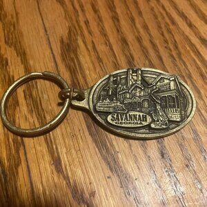 Savannah Georgia Informational Vintage Keychain